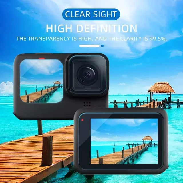 Protecteur d'écran en verre HD Guatemala, objectif d'appareil photo noir, film de protection, verre d'écran avant et arrière, adapté pour GoPro Fore13, 12, 11, 10, 9, 1 à 9 pièces 6
