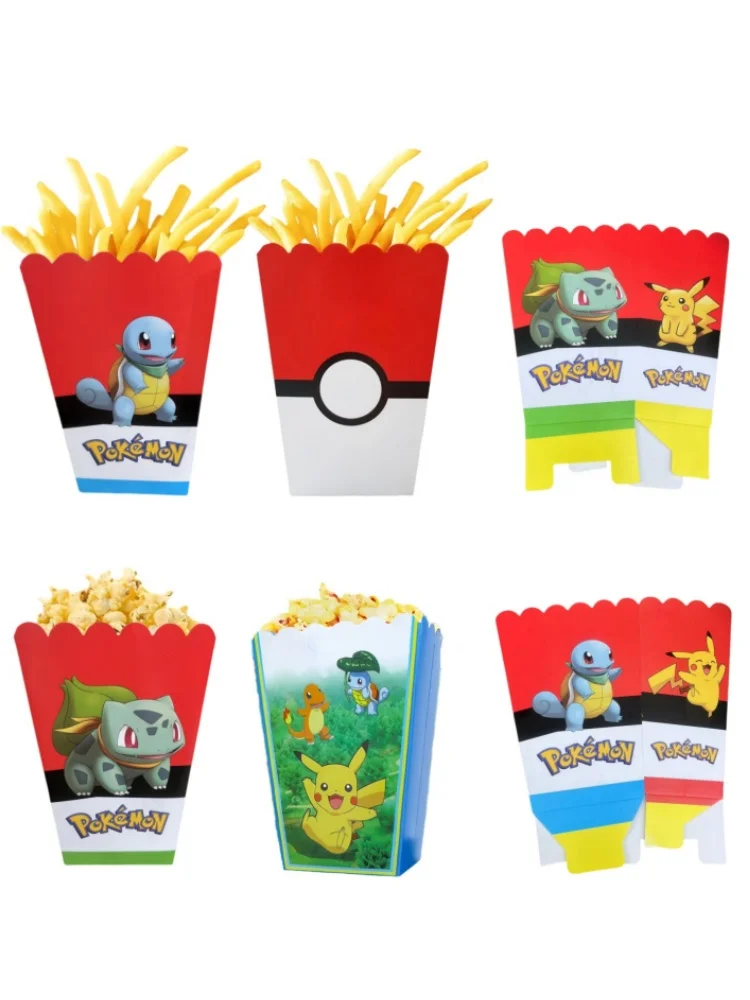 Pokemon Kraft Popcorn Box Geburtstag Party Dekorationen Papier Geschenk Box Pikachu Party Mais Box Baby Dusche Kinder Geschenke Party Liefert – Detail 2