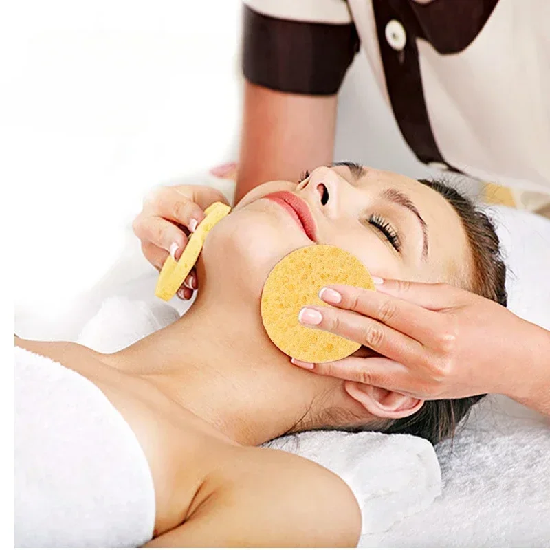Facial Washing Cleaning Compressed Cleanser Sponge Puff Soft Facial Compressed Cleaning Sponge Spa Exfoliating Face Care facial cleansing sponge 10Pcs