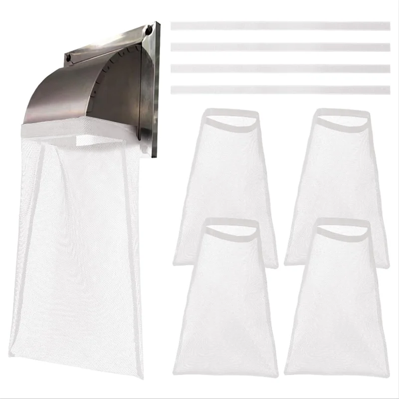 4Pack Dryer Vent Lint Bags Dryer Lint Catcher For Outdoor Vents Capturing And Dust White