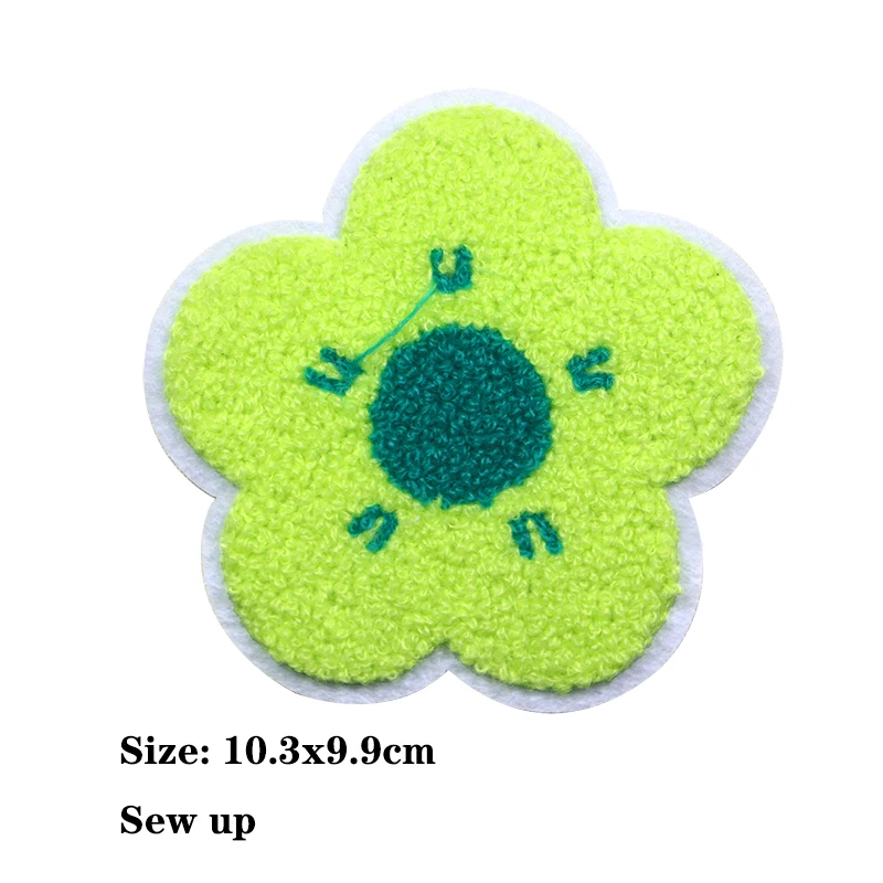 Weiße Blume Kirschblüten Rose Chenille Icon Handtuch Stickerei Applique Patches Für Kleidung DIY Eisen auf Patch auf die Rucksack – Detail 2