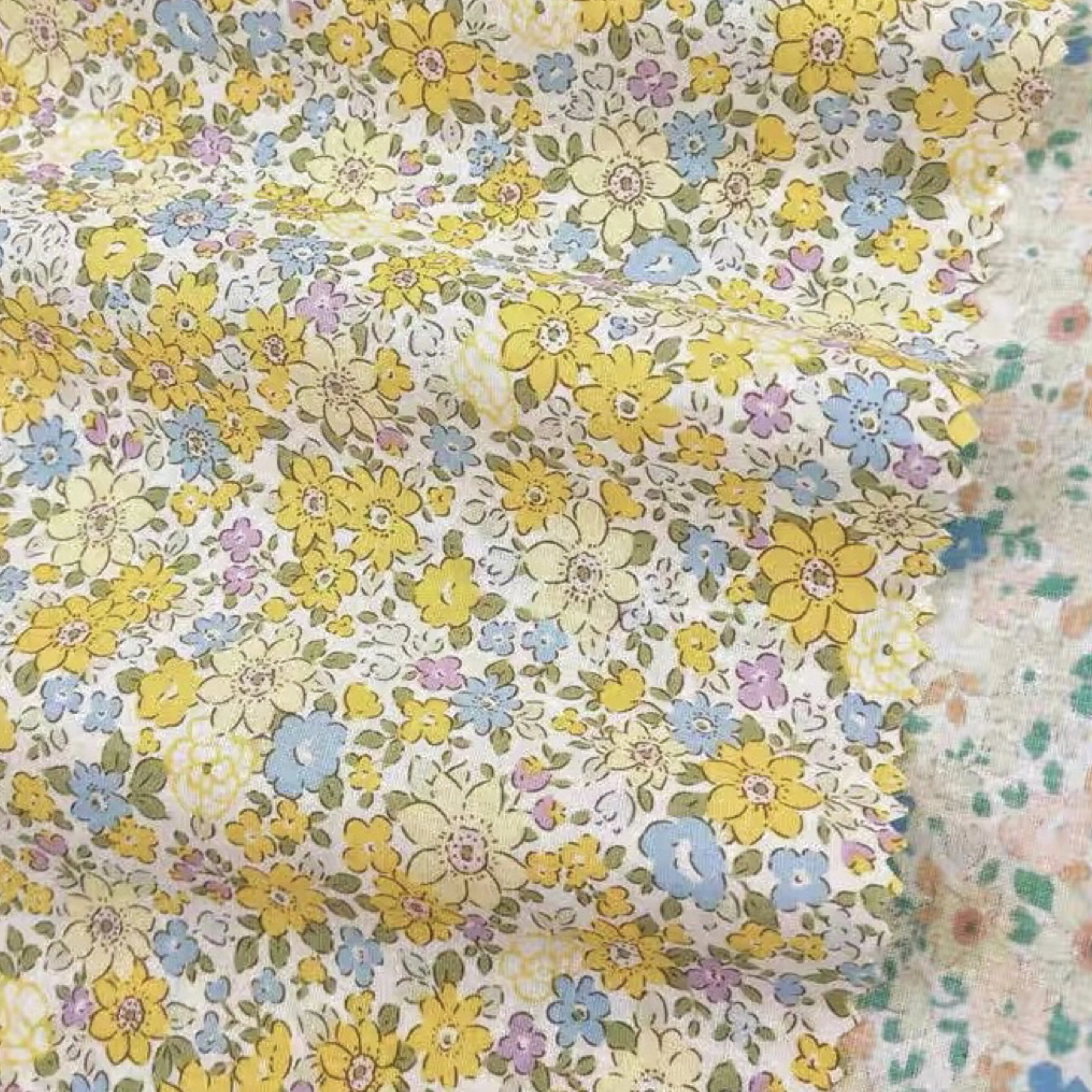 60S Cotton Poplin Printed Fabric Plant Flowers Handmade DIY Cotton Fabric Children's Dresses Pajama Set Clothing