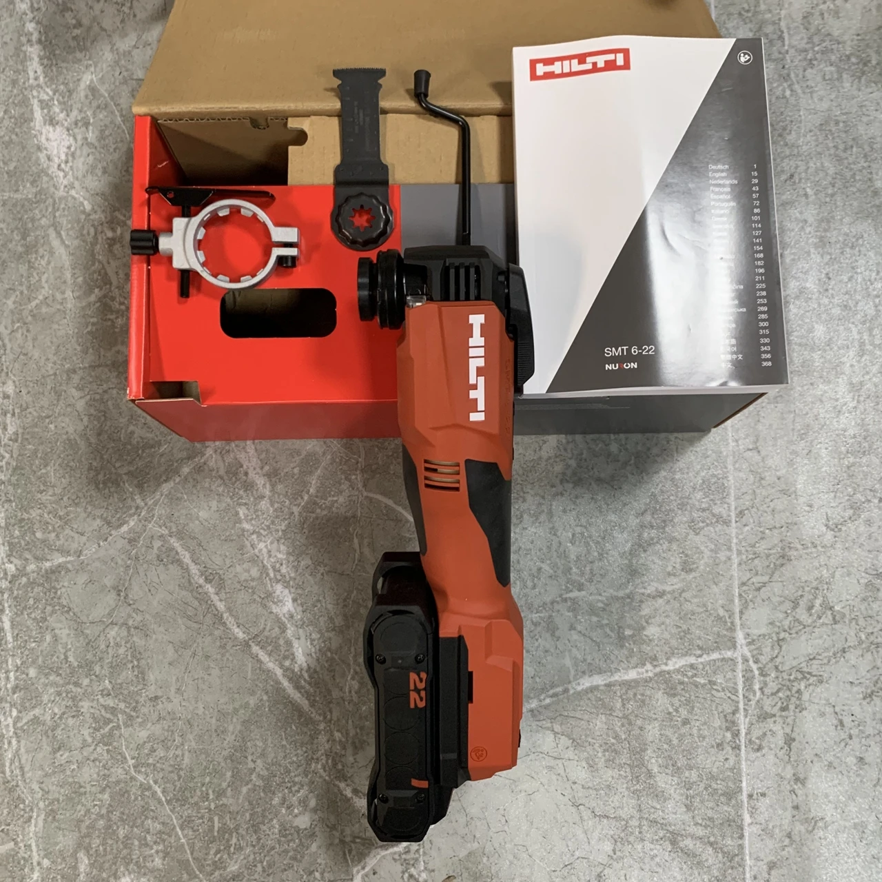 

New HILTI Multitool Multi tool SMT 6-22 NURON 22V cordless Oscillating Saw Blade Includes 4.0AH lithium battery