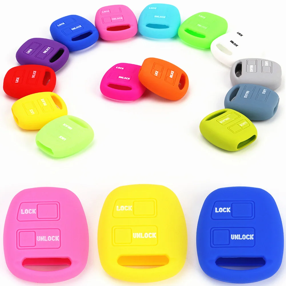 Silicone Car Key Case Cover for Toyota Yaris Avensis Camry Corolla Land Cruiser Carina Prado RAV4 Celica