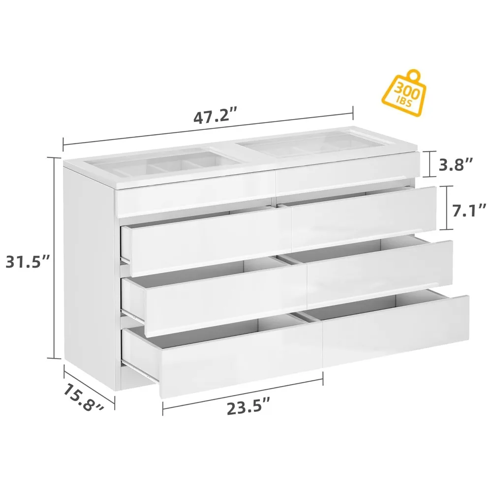 Modern 8-Drawer LED Dresser 2