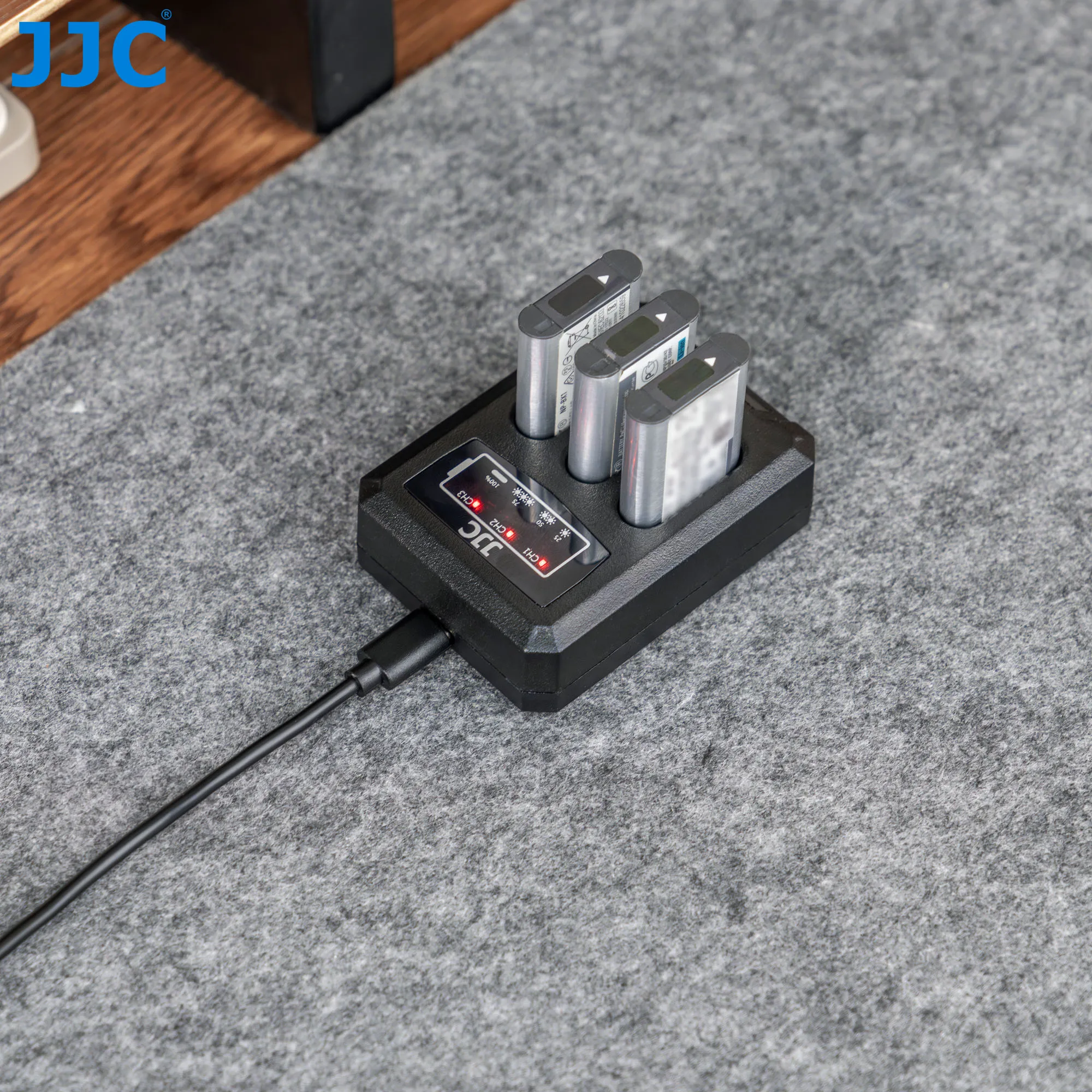 JJC NP-BX1 배터리 충전기 USB 트리플 슬롯 ( ZV-1F ZV1F ZV-1 II ZV-1 ZV1 RX100 VII VI VA V IV III II HX80 HX90 HX90V HX99 호환)