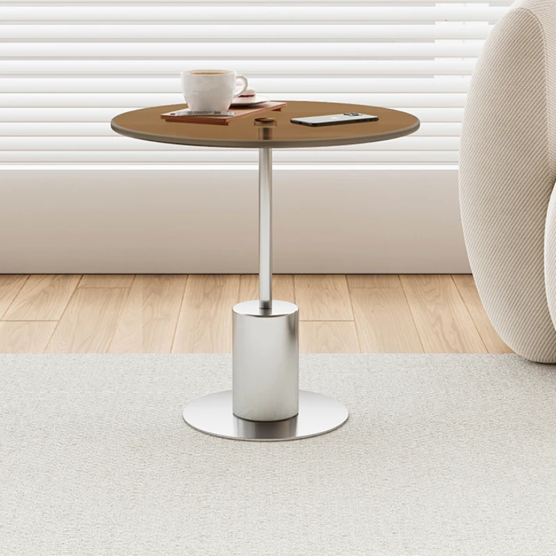 

Журнальные столики для гостиной, креативные стеклянные журнальные столики из нержавеющей стали, круглые прозрачные журнальные столики, домашняя мебель WZ50CT