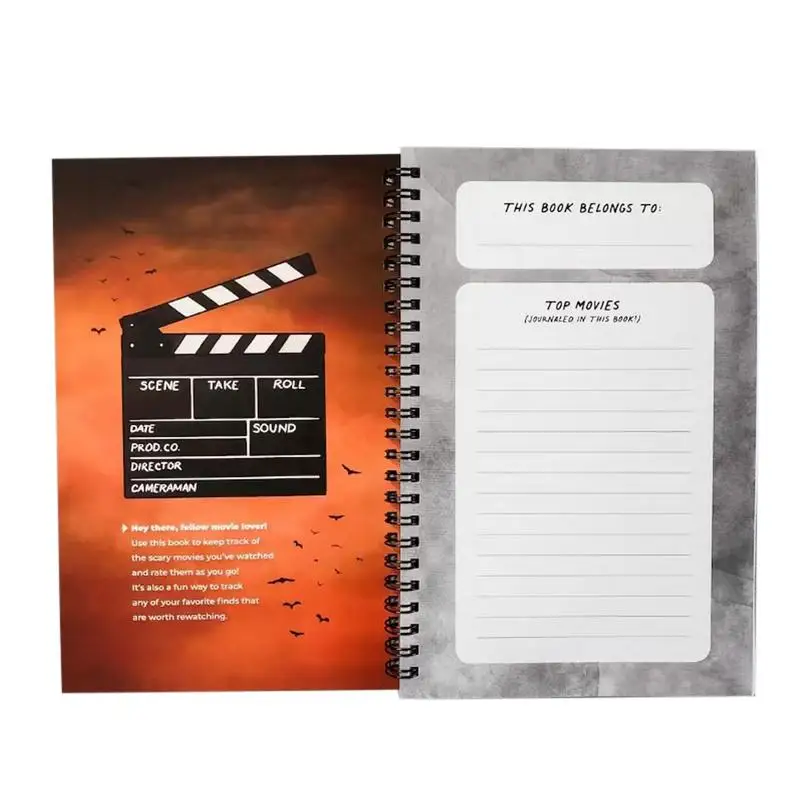 

Журнал наблюдения за фильмами «ужасы», журнал рейтинга фильмов и обзор, журнал регистрации, запись, блокнот «синтетический псис», комплексный журнал Logbook на 100 страниц для