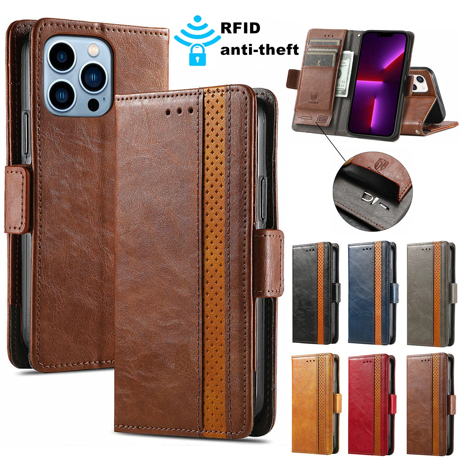Z Flip 3 4 Business Flip Case In Pelle Per Samsung Galaxy S22 S21 S20 Ultra Plus Fe Note 20 Portafoglio Carte Magnetiche Cover Per Telefono