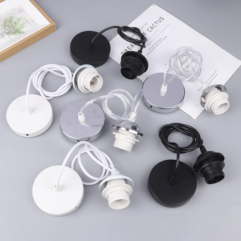 Lamp Holder 1PC Retro E27 Hanging Lamp Holder with 1m/1.5m Hanging Wire Ceiling Lamp Holder Socket Base for Pendant Lights