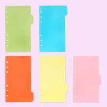 

6pcs A6 Dividers Set 6 Holes Ring Colored Notebook Binders Divider Page Tab Cards Set Notebook Accessories School