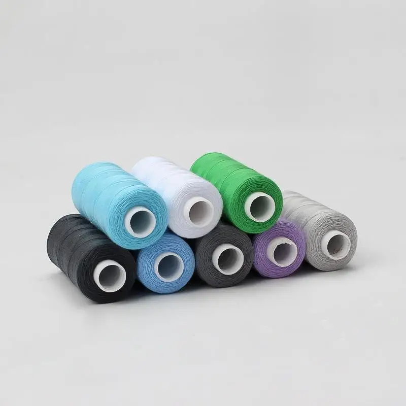 6 Colors/Set Yarn Sewing Thread Roll Machine Hand Embroidery 400 Yard Each Spool 100% Polyester Durable For Home Sewing Kit