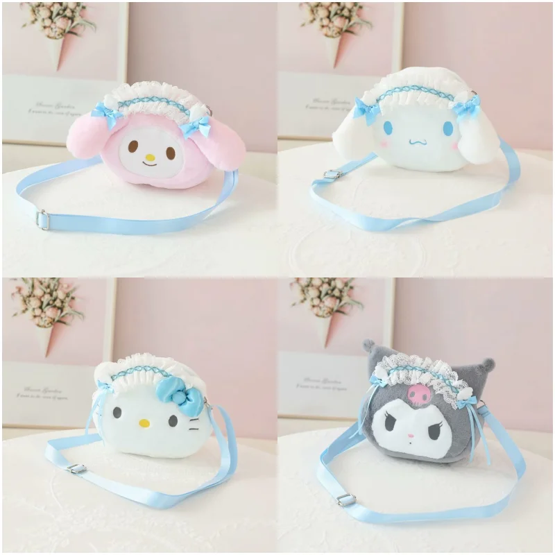 

Sanrios аниме мультфильм милая сумка-мессенджер My Melody Cinnamoroll Kuromi HelloKittys плюшевая кукла кошелек для монет Сумки через плечо подарок для девушки