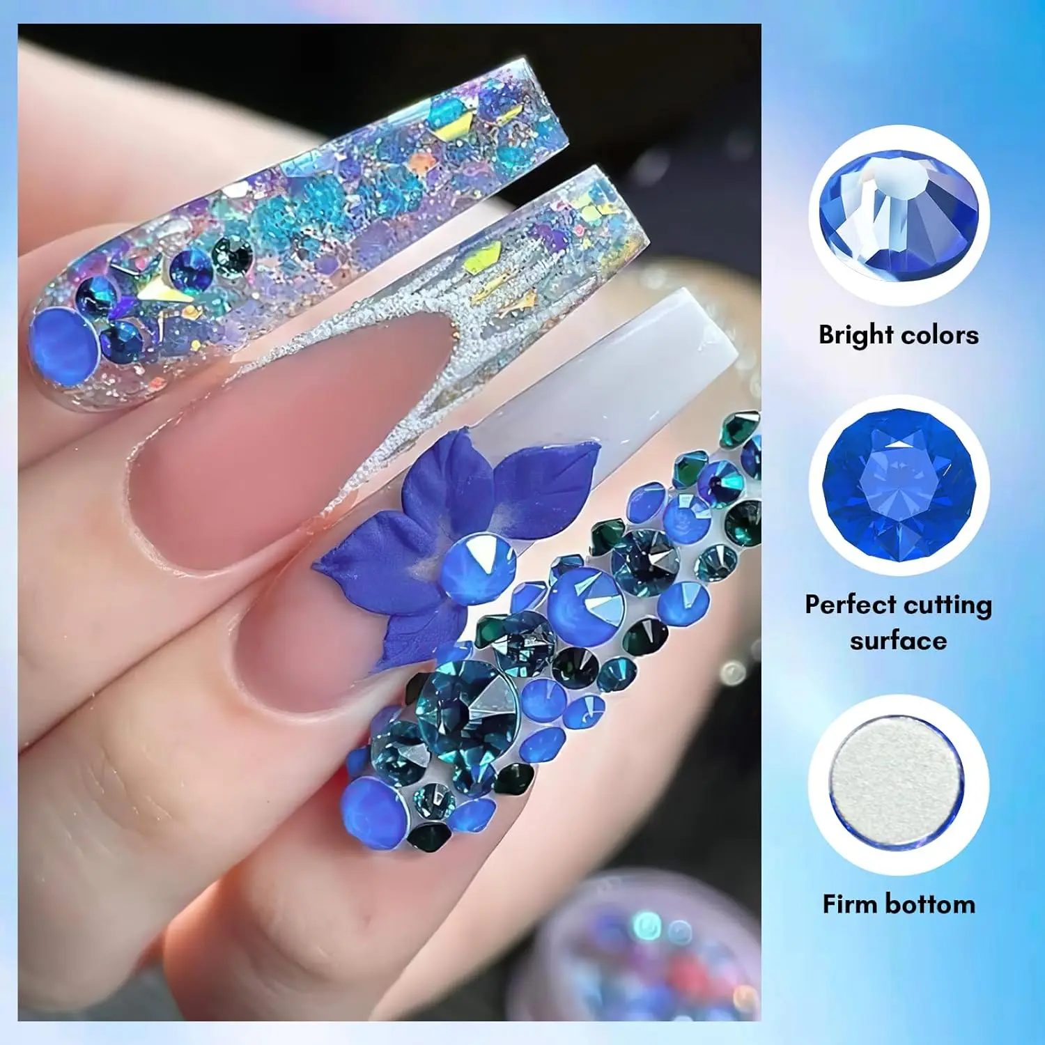 30g Makartt Rhinestone Glue with Royal Blue Glass Crystal Kit  for Shine Nail Art Manicure Makeup DIY Decoration Gem Jewelry 4
