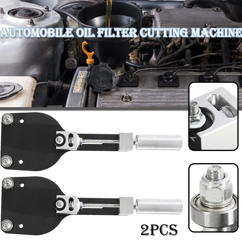 

2pcs Oil Filter Cutter Tool Adjustable Auto Cutting Car Accessories Fit For Range 2-3/8" - 5" Replace 77750 Aluminum Black