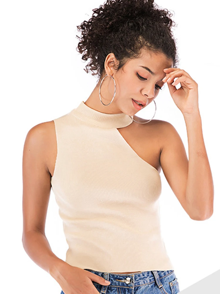 2025 Women Summer Solid Off Shoulder Neck Tank Top Camisole Women  Basic Elastic Tank Top O Neck Solid Tank Top