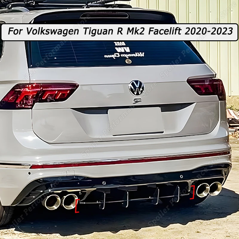 For-Volkswagen-Tiguan-R-Mk2-Facelift-2020-2023-Car-Rear-Bumper-Diffuser ...