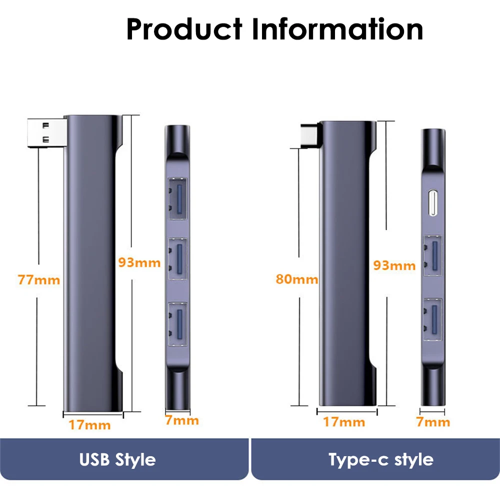 PD 고속 USB-C USB 허브, USB 3.0 사용, 5Gbps 휴대용 C타입 도킹 스테이션, 컴퓨터 액세서리용 4 in 1 USB 허브