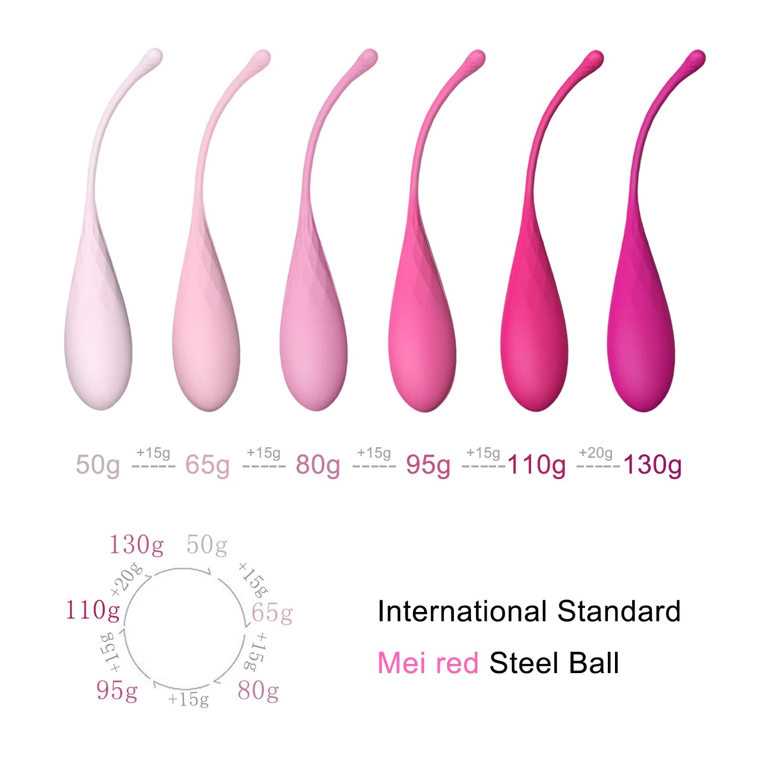 6pcs Kegel Exercise Vaginal Balls for Women Safety Silicone Geisha Ball Pelvic Floor Muscle Tightening Trainer
