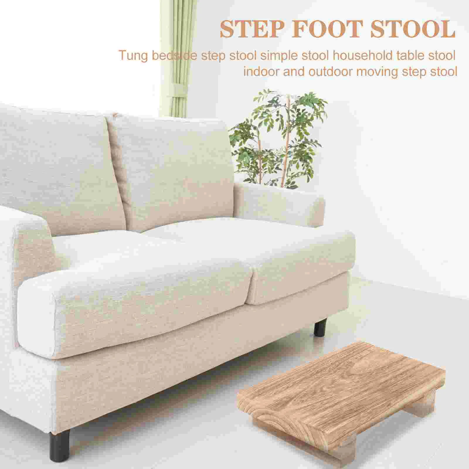 Wood Step Stool Household Bedroom Bedside Step Stool Multipurpose Footstool