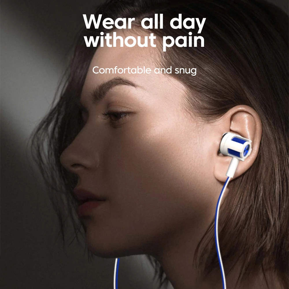 Cuffie cablate da 3,5 mm Over-Ear HiFi con controllo a filo e microfono per cellulari, tablet e laptop - Image 3