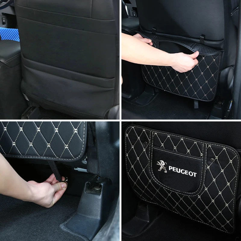 1Pcs Car Seat Backrest Protection Anti-kick Mat For Peugeot 307 207 308 206 208 106 407 807 408 607 107 301 205 108 406 508 2008