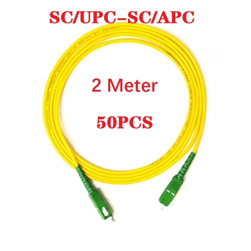 

Fiber Optical Cable SCAPC 50pcs 2Meter SC/APC-SC/APC Fibre Optics Sx Core 3.0mm G652D Single Mode SM Jumper Optic Patch Cord