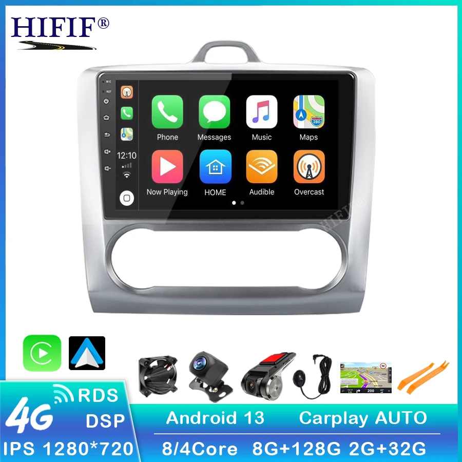 

9 inch Android 13 Car Radio For ford focus EXI MT 2 3 Mk2 2004 2005 2006 2007 2008 2009-2011 2Din GPS Multimedia Player