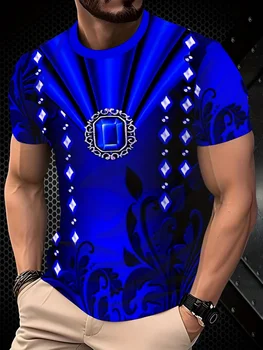 T-Shirt alla Moda per Uomo con Stampa 3D, Magliette da Strada di Design a Maniche Corte, Larghe e Oversize, Abbigliamento Casual e Sportivo Quotidiano