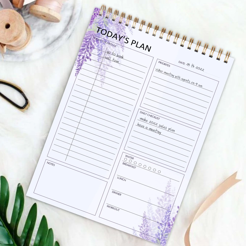 To Do List Notepad Undated Daily Planner To Do List Notebook Spiral Checklist Pad Productivity Organizer With Goals Meal Plan Planners Aliexpress