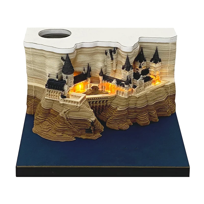3D 메모 패드 Led 조명 참신 유명한 영화 빌딩 블록 3D 노트 패드 해리 디자인 생일 선물