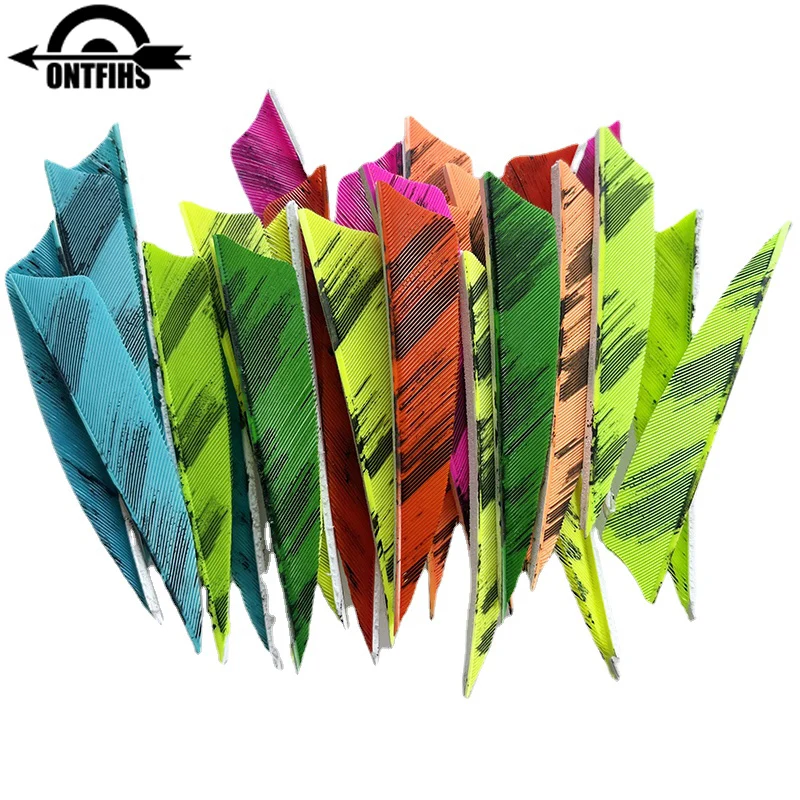 

50Pcs 2.5 Inch Arrow Feathers Shield Cut Real Turkey Plume Archery Accessories Fletches Colorful