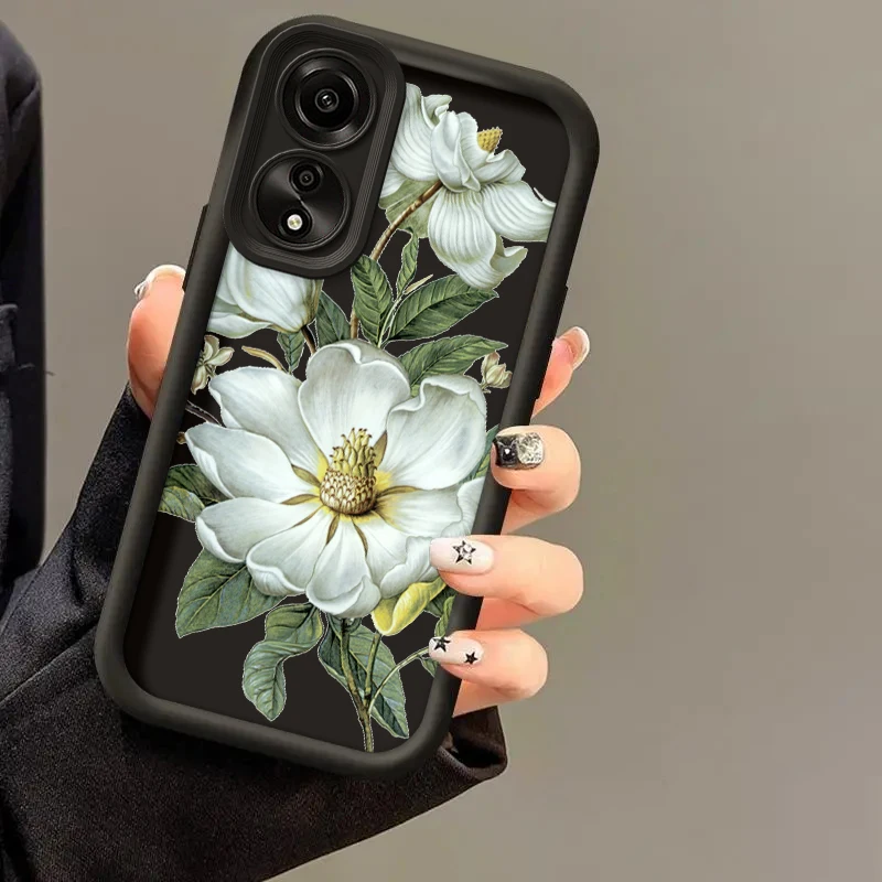 Floral Art Silicone Anti-Drop Phone Case – Soft Protective Cover