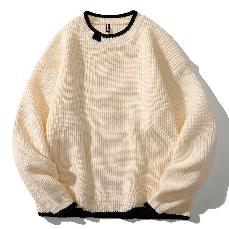 Autumn/winter New Crewneck Casual Basic Simple High Street Pullover Men's Sweater Casual Comfortable Pullover Top