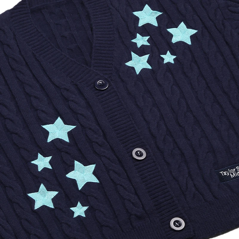 TS Midnights Knit Cardigan Taylor's Knitted Sweater Embroidery Top Autumn Winter Long Sleeves Women Luxury Designer Coat Clothes 5