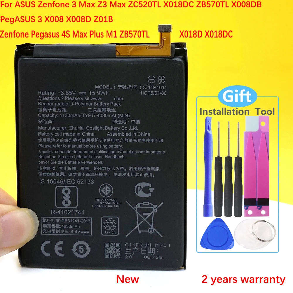 C11P1611 Batteria Per Asus Zenfone 3 Max Z3 Max 4S /Pegasus Max Plus M1 Zb570Tl Zc520Tl Pegasus 3 X008 X008D Z01B Cellulare