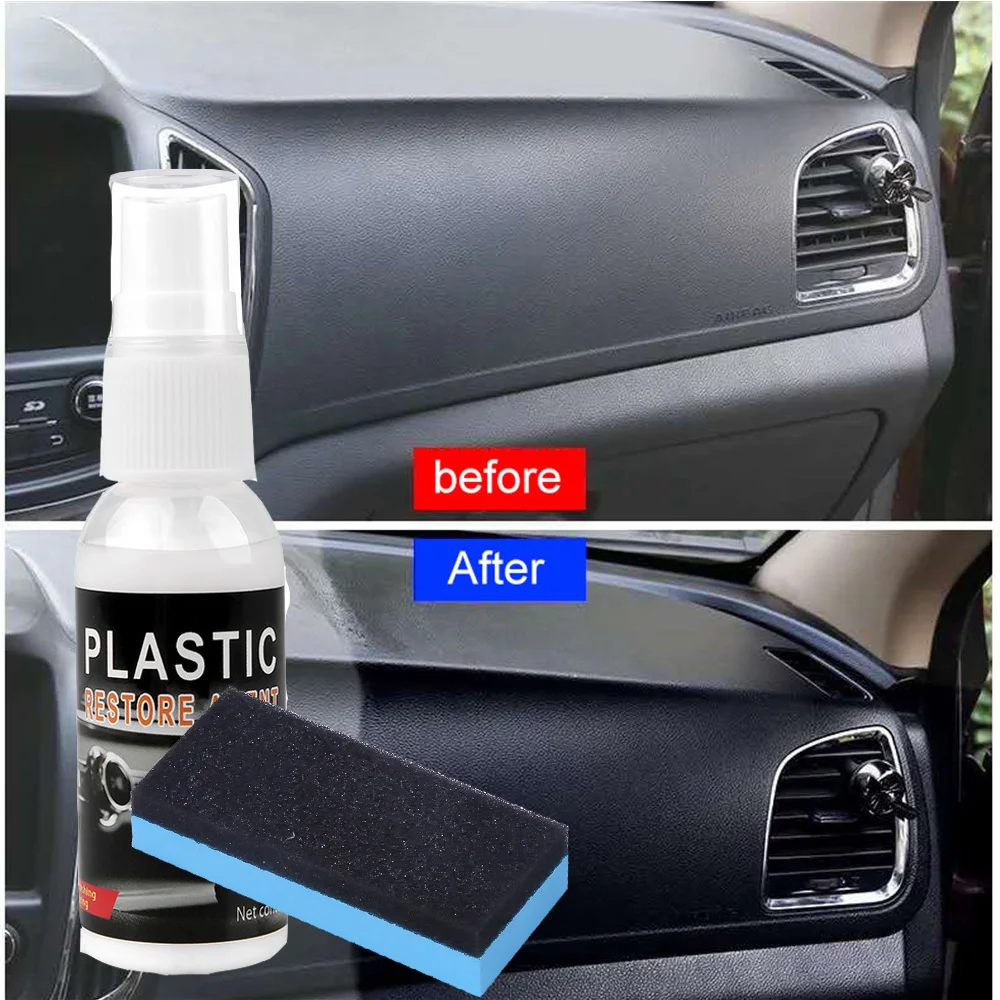 30ML Car Renovation Automotive Plastic Refurbishment Agent Interior Update  Repair and Maintenance Spray Car Light Cleaner