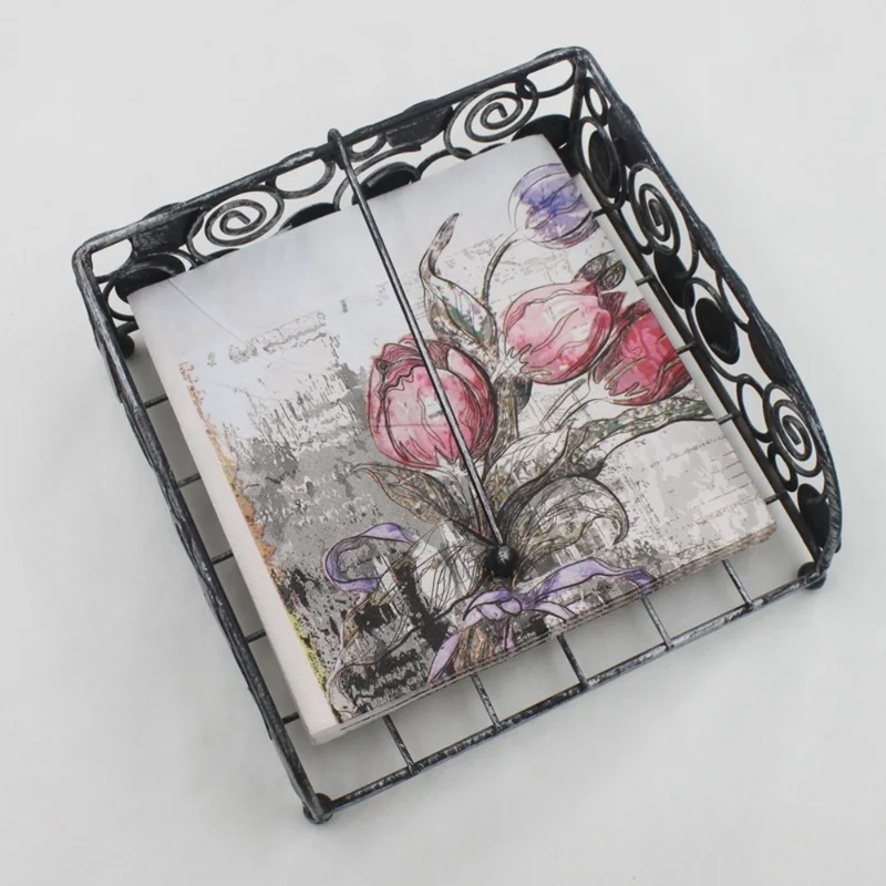 20pcs Tower Flower Pattern Napkins Party Tissue For Birthday/Wedding Party Decor 33x33cm
