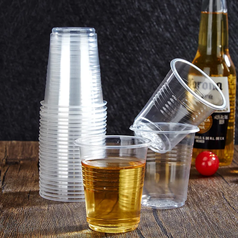 일회용 투명 플라스틱 컵, 야외 피크닉, 생일 시음, 주방 파티 식기, 250ml, 100 개, 신제품