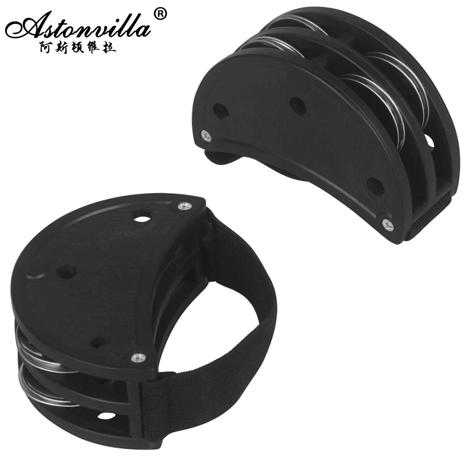 Percussion Instruments Black Elliptical Cajon Box Drum Companion Hand Foot Jingle Tambourine Accessory