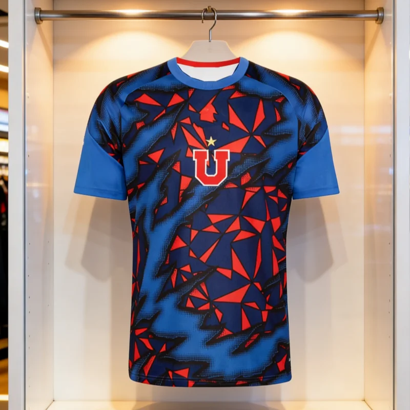 NEUES Fußballtrikot Universidad De Chile U Familien-Partnerlook Bedrucktes Atmungsaktives Schnelltrocknendes Fußball-T-Shirt für Männer, Frauen und Kinder