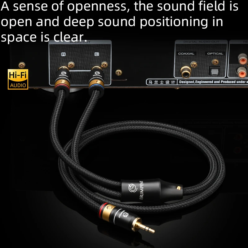 ERUMPENT HiFi 3.5mm  2RCA ̺ 6N OCC ھ 3.5mm   2RCA  ̺(ȭ  Ŀ)