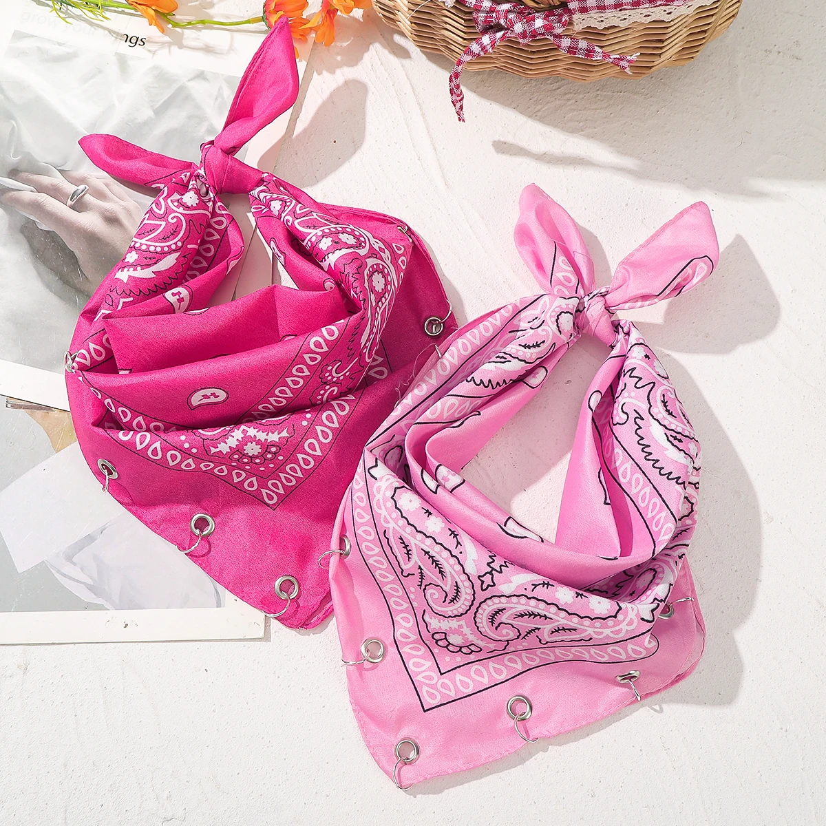 Fashion Printing Hair Scarf Headabnds Women Bohemia Retro Hair Scarf Headwear Hair Accessories Square Scarf Bandana