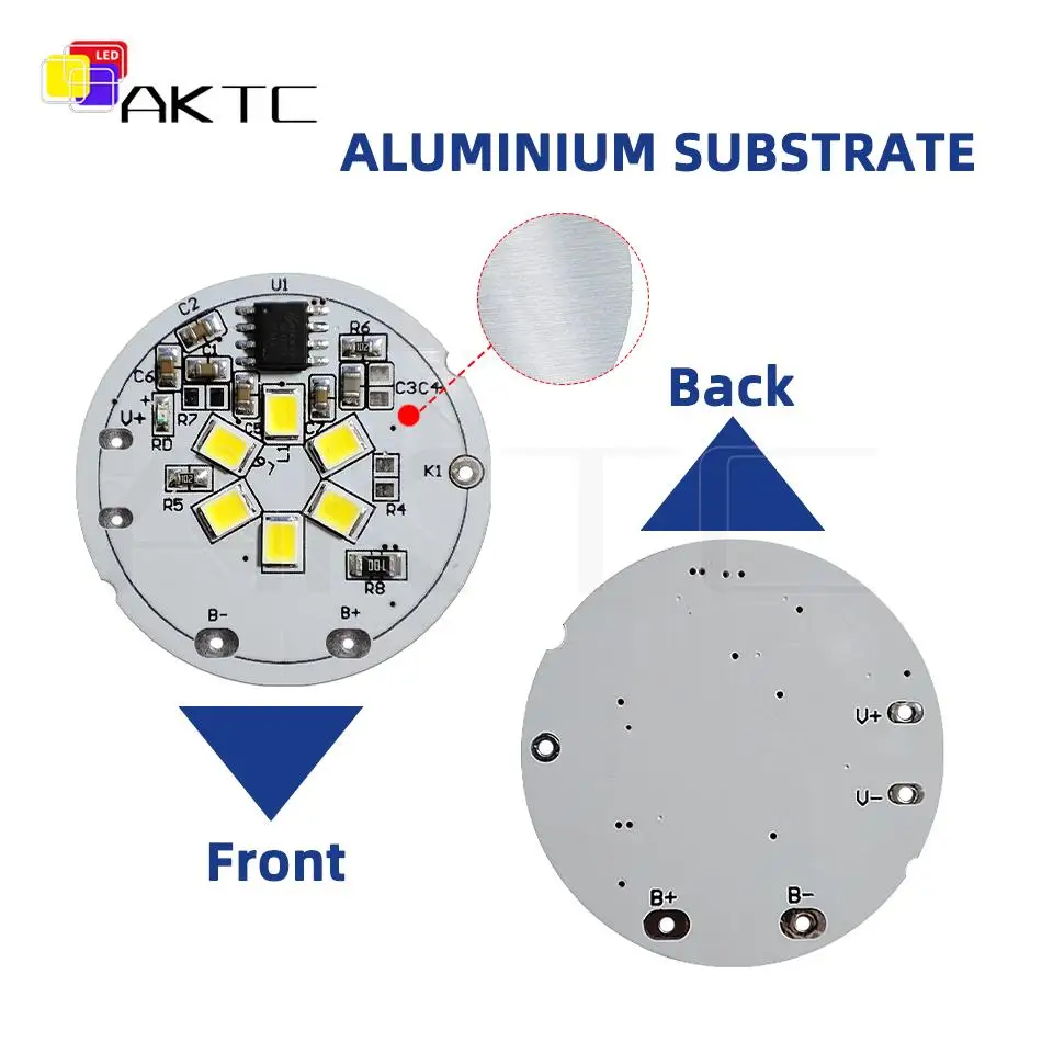 5 Pcs 5V Round LED Light Board Single Color Warm/White 3-Level Dimming Compatible Touch On/Off Control/3.7V Battery/Charging led modules led module