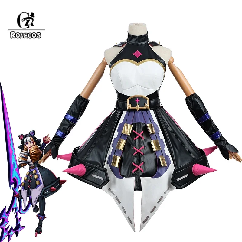 

ROLECOS LOL Soul Fighter Gwen Cosplay Costume Game Gwen Costume Halloween Outfit Women Dress Full Set with Hat New Skin