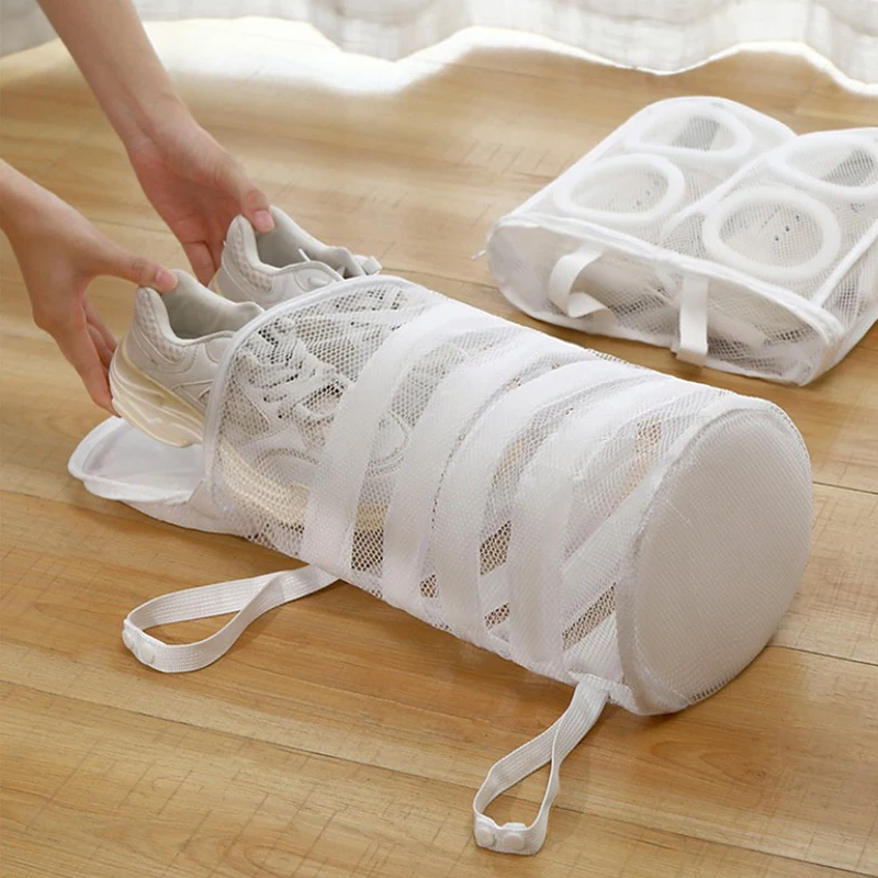 Shoes Laundry Bag Coarse Net Dirty Canvas Shoes Storage Pouch Hangbag Sneakers Wash Protection Sleeve Lazy only 3