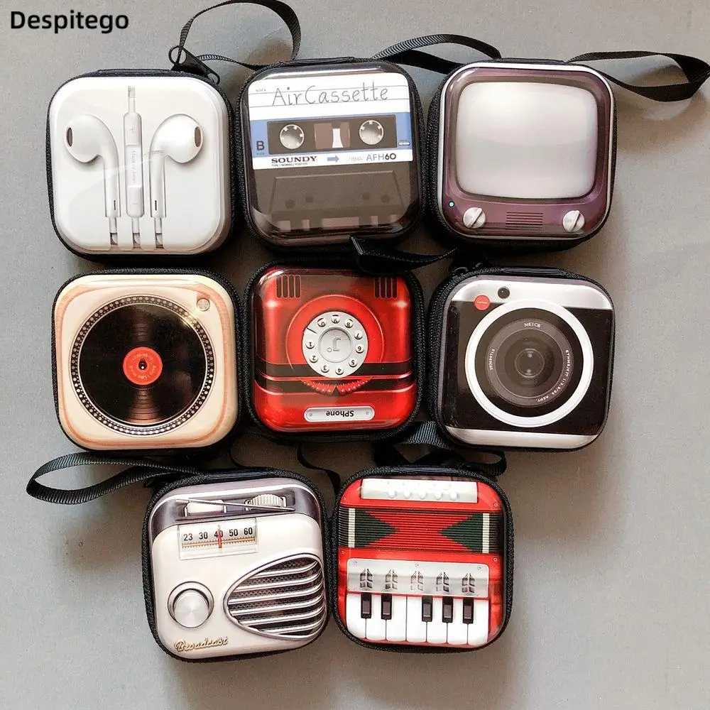 Retro feelings creative coin purse headphone storage bag TV tape bag coin storage box coin purse