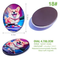Personalized DIY Custom Glass Photo Fridge Magnet - Family, Lovers & Baby Gifts (4.7x6.2 oval)