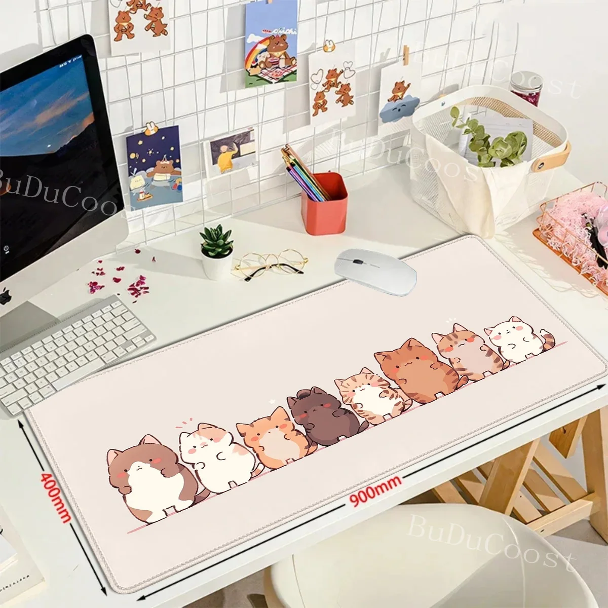 Teclado Mauspad niedlichen Katze Schreibtisch Matte Laptop Teppich Anime xxl Mouse pad Unternehmen Notebook Gamer Computer Tisch Gaming Zubehör – Detail 7