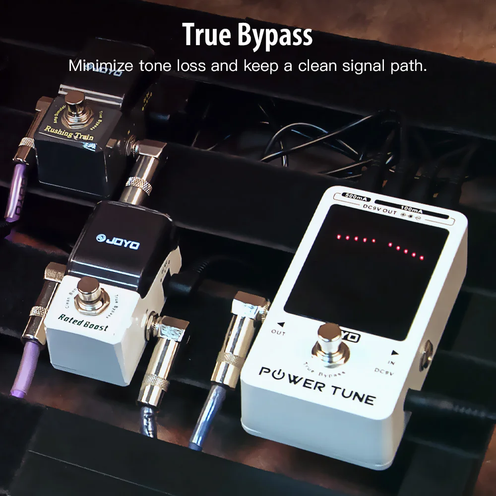 JF-18R POWER TUNE Tuner Pedal Power Supply & Guitar Tuner 2 in 1 Low Noise 8-Cha